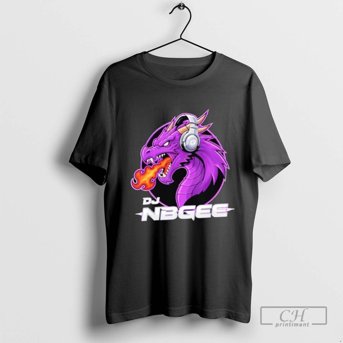 Fire Breathing Dragon With Headphones