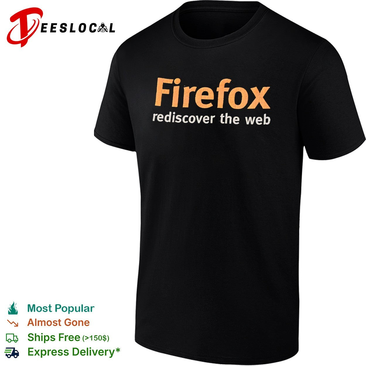 Firefox Rediscover the Web Mozilla internet shirt