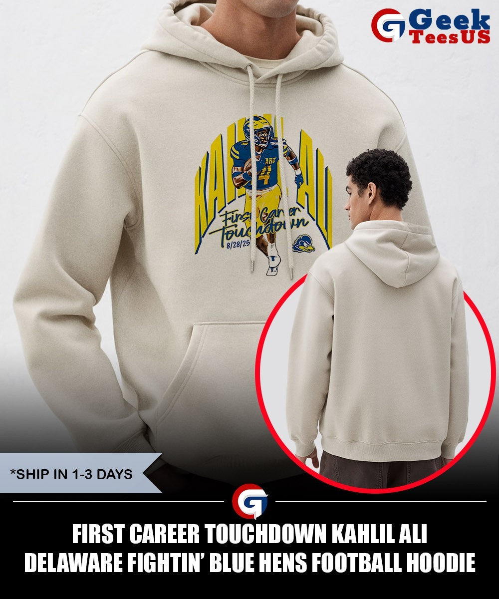 First Career Touchdown Kahlil Ali Delaware Fightin’ Blue Hens football shirt