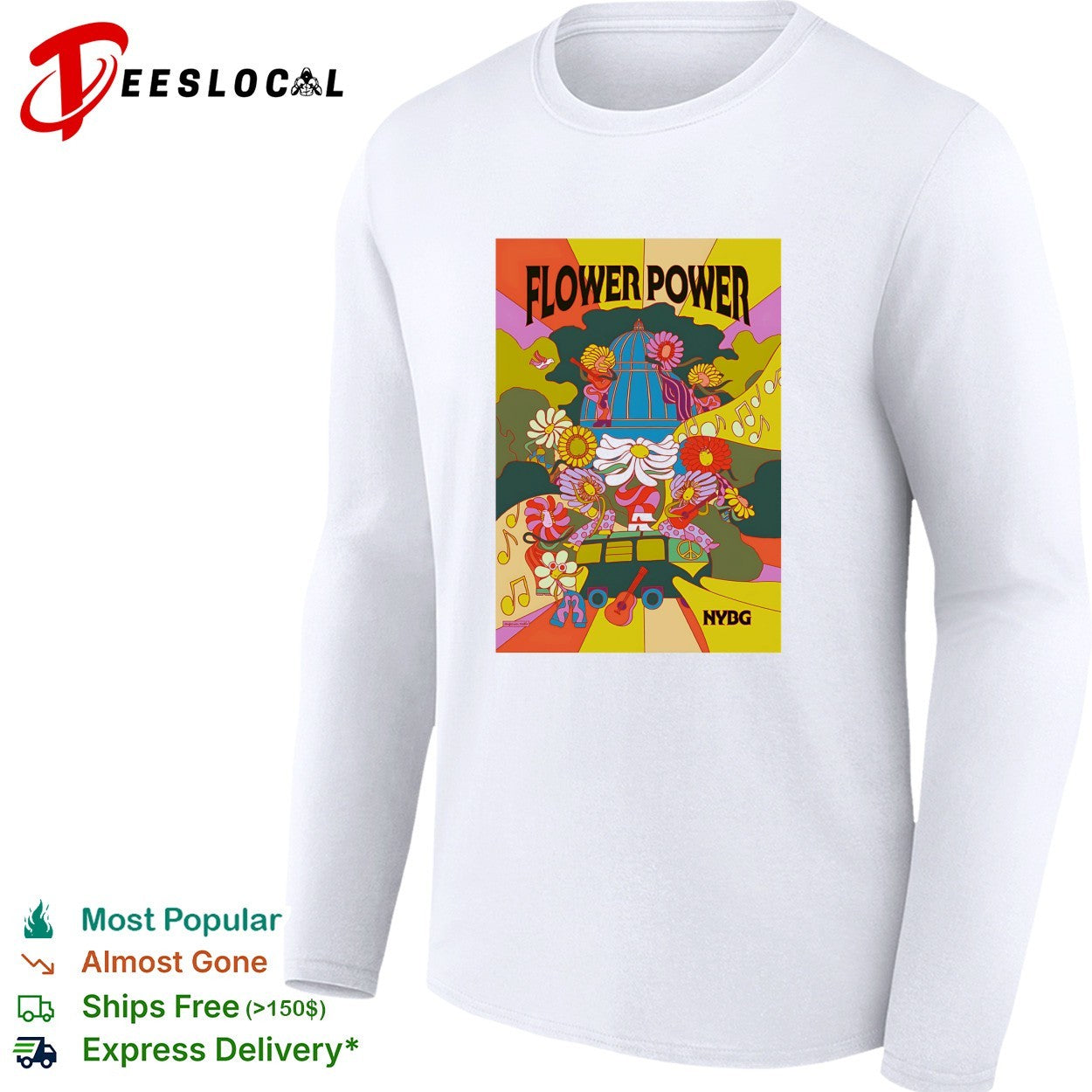 Flower power New York Botanical Garden psychedelic hippie shirt