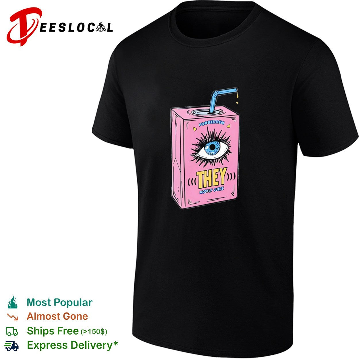 Forbidden They Mostly Juice Box eye illustration shirt
