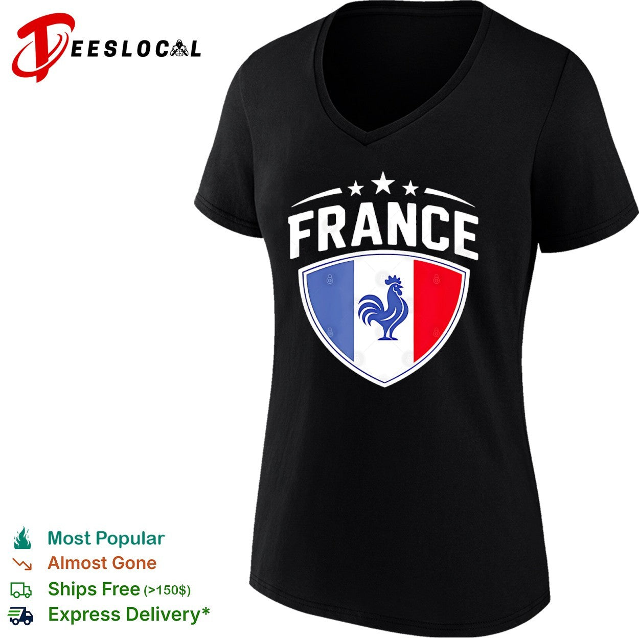 France National Soccer Team Rooster Shield Logo shirt