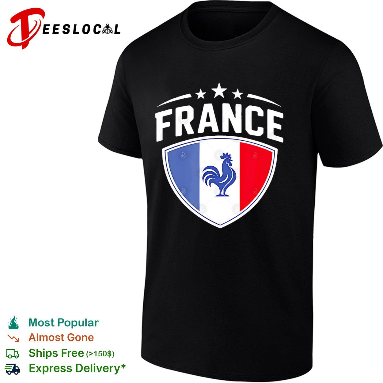 France National Soccer Team Rooster Shield Logo shirt