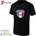 France football crest badge with rooster and national flag shield stars shirt