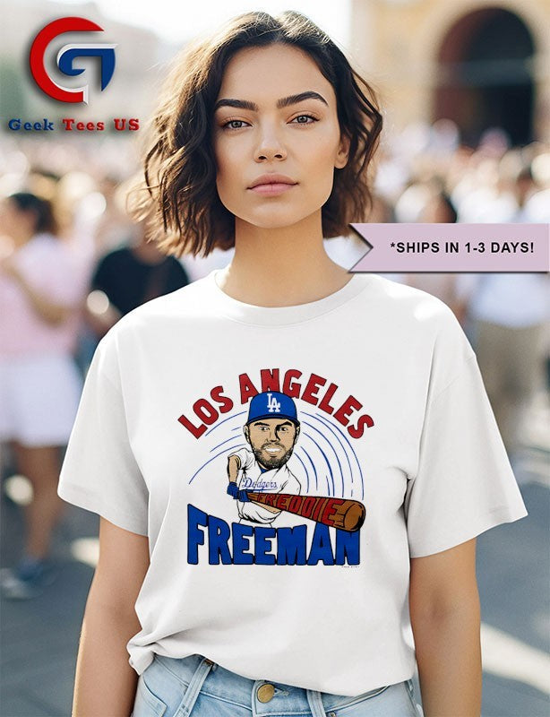 Freddie Freeman Los Angeles Dodgers basbeall 2025 swing caricature shirt