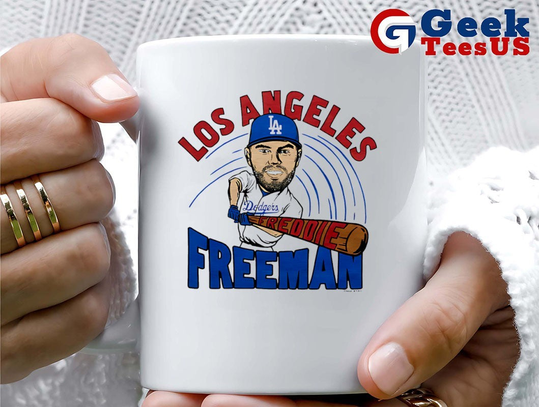 Freddie Freeman Los Angeles Dodgers basbeall 2025 swing caricature shirt