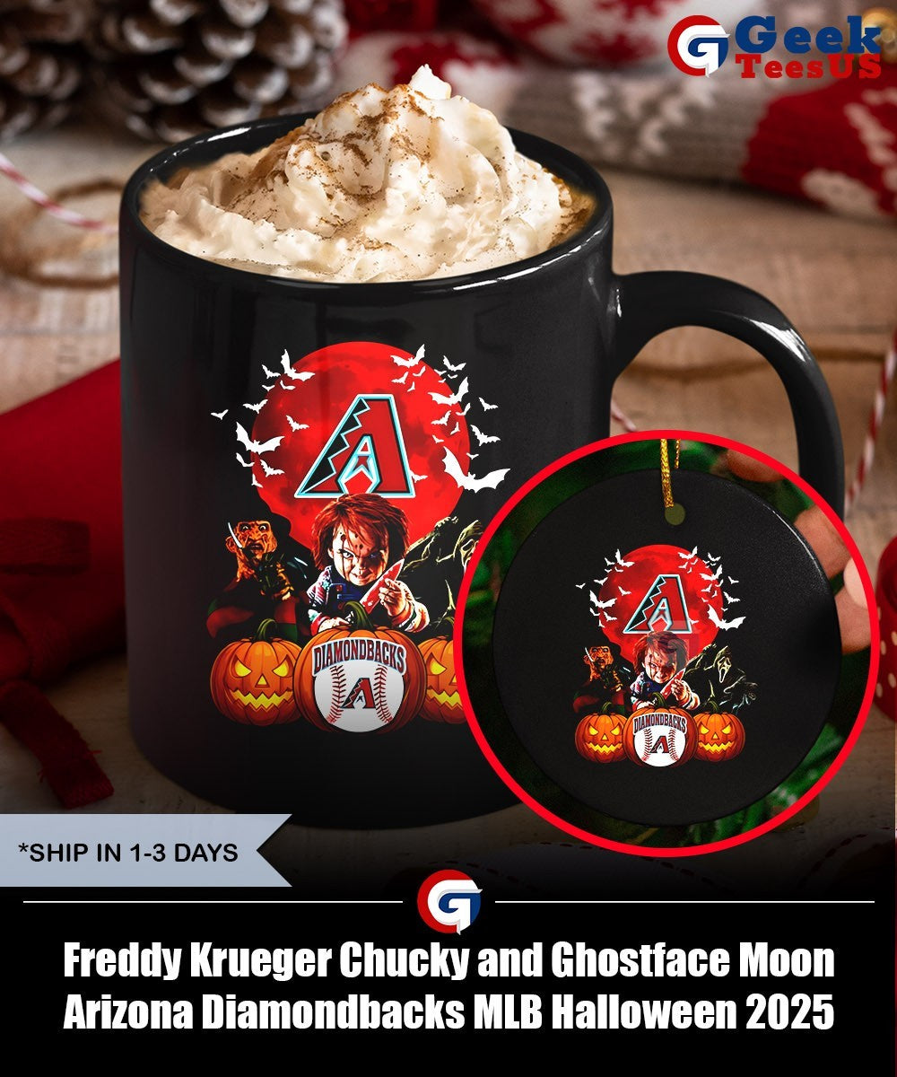 Freddy Krueger Chucky and Ghostface Moon Arizona Diamondbacks MLB Halloween 2025 shirt