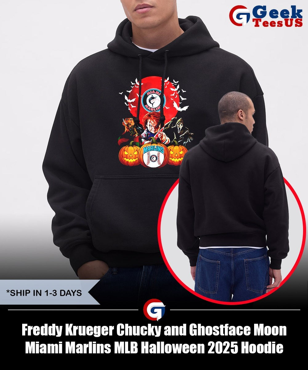 Freddy Krueger Chucky and Ghostface Moon Miami Marlins MLB Halloween 2025 shirt
