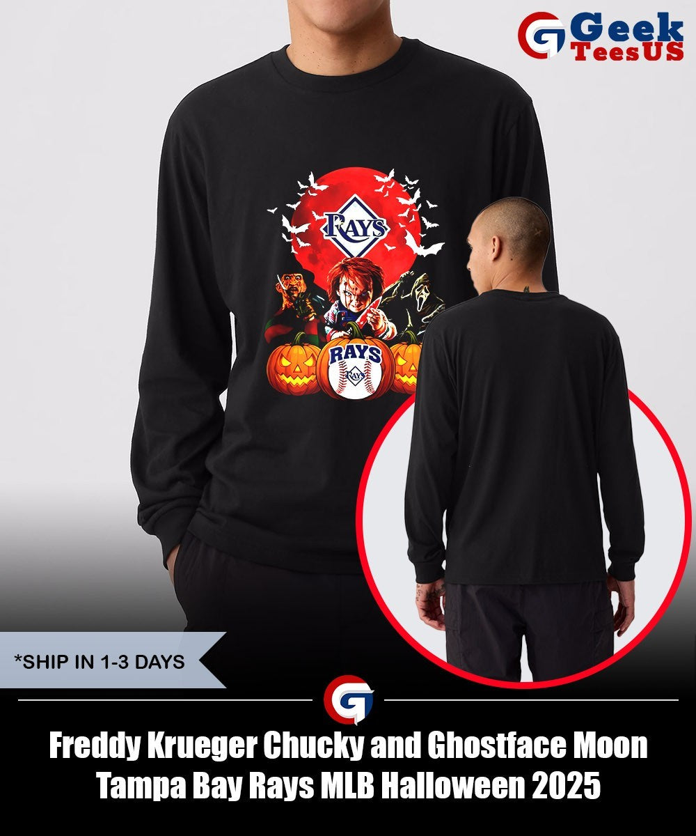 Freddy Krueger Chucky and Ghostface Moon Tampa Bay Rays MLB Halloween 2025 shirt