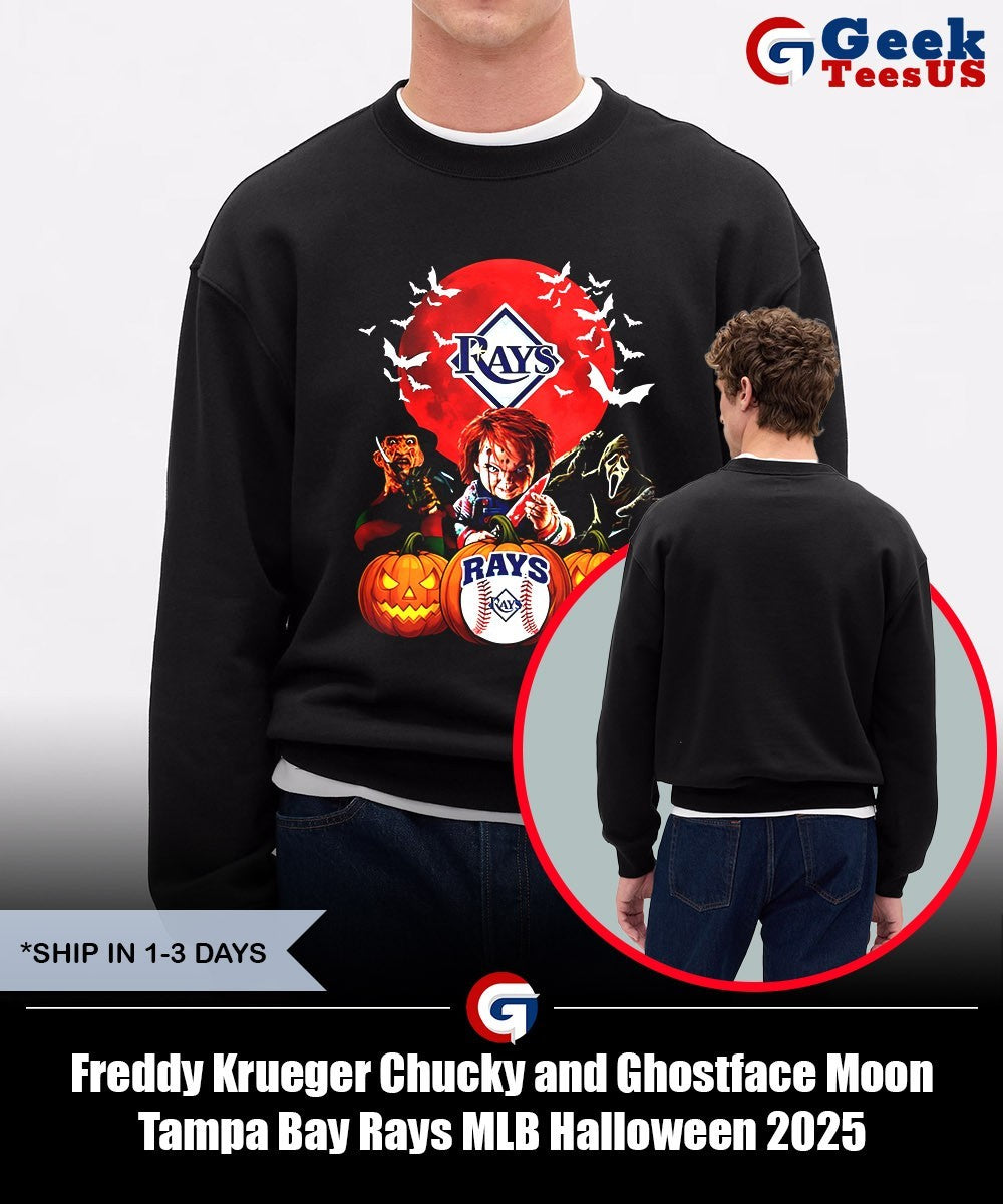 Freddy Krueger Chucky and Ghostface Moon Tampa Bay Rays MLB Halloween 2025 shirt
