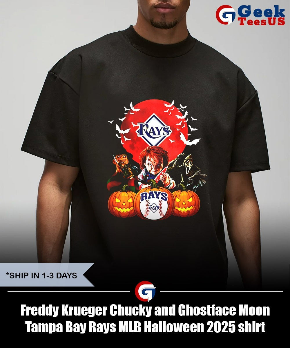 Freddy Krueger Chucky and Ghostface Moon Tampa Bay Rays MLB Halloween 2025 shirt