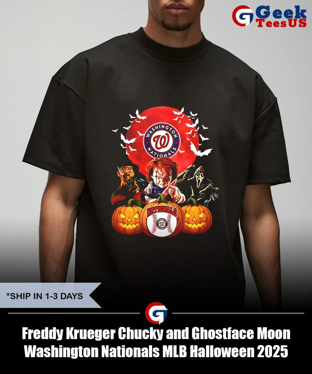 Freddy Krueger Chucky and Ghostface Moon Washington Nationals MLB Halloween 2025 shirt