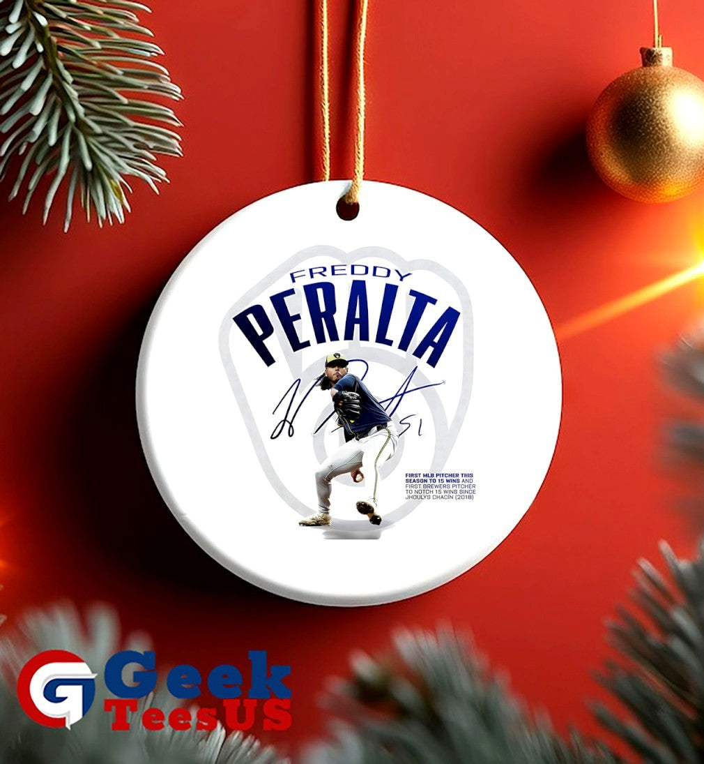 Freddy Peralta Milwaukee Brewers first MLB pitcher this season to 15 wins signature shirt