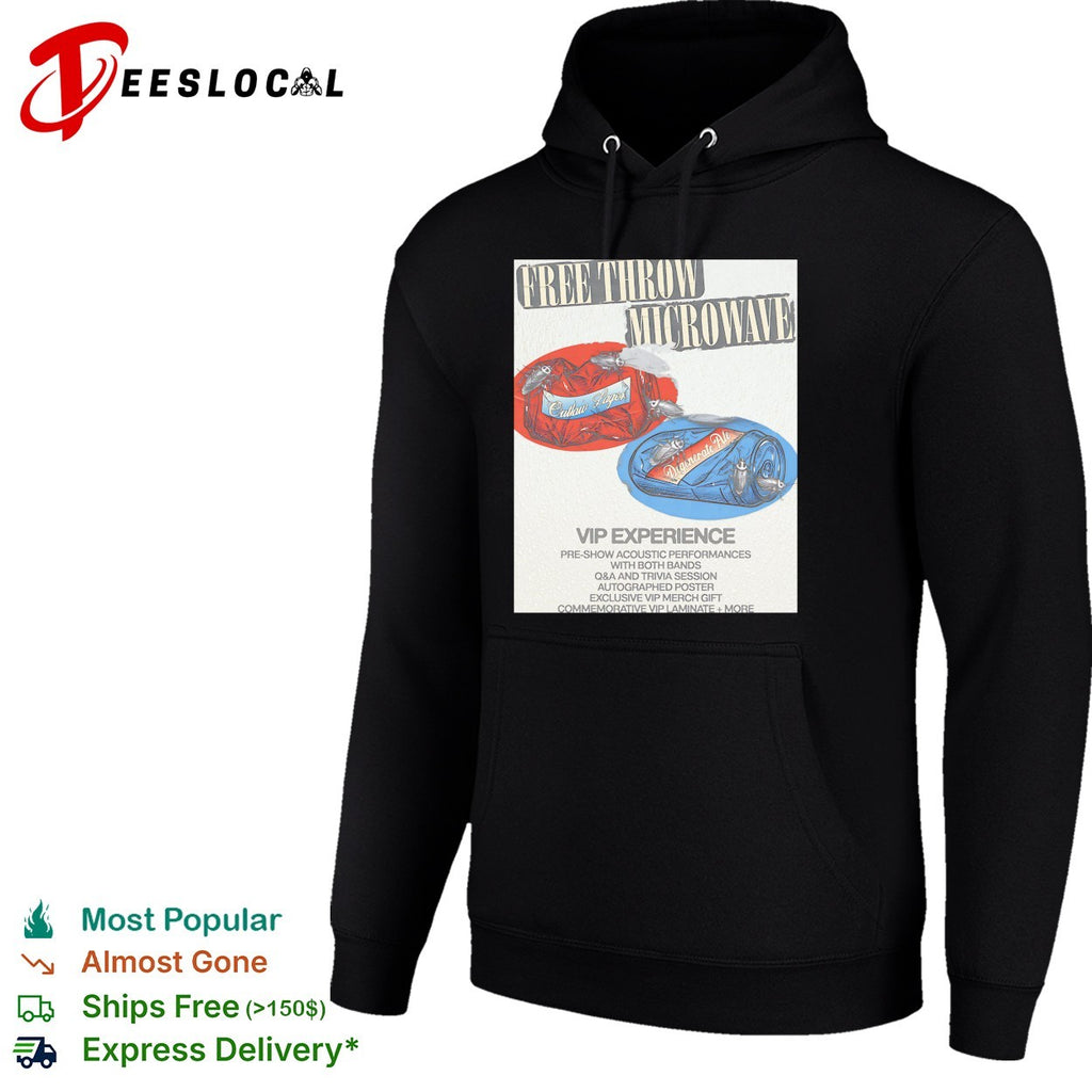Free Throw and Microwave VIP experience cockroaches crawling on beer cans tour shirt