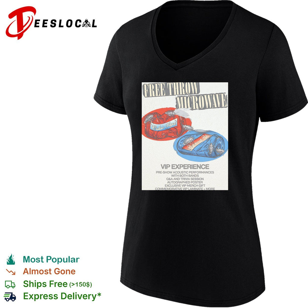 Free Throw and Microwave VIP experience cockroaches crawling on beer cans tour shirt