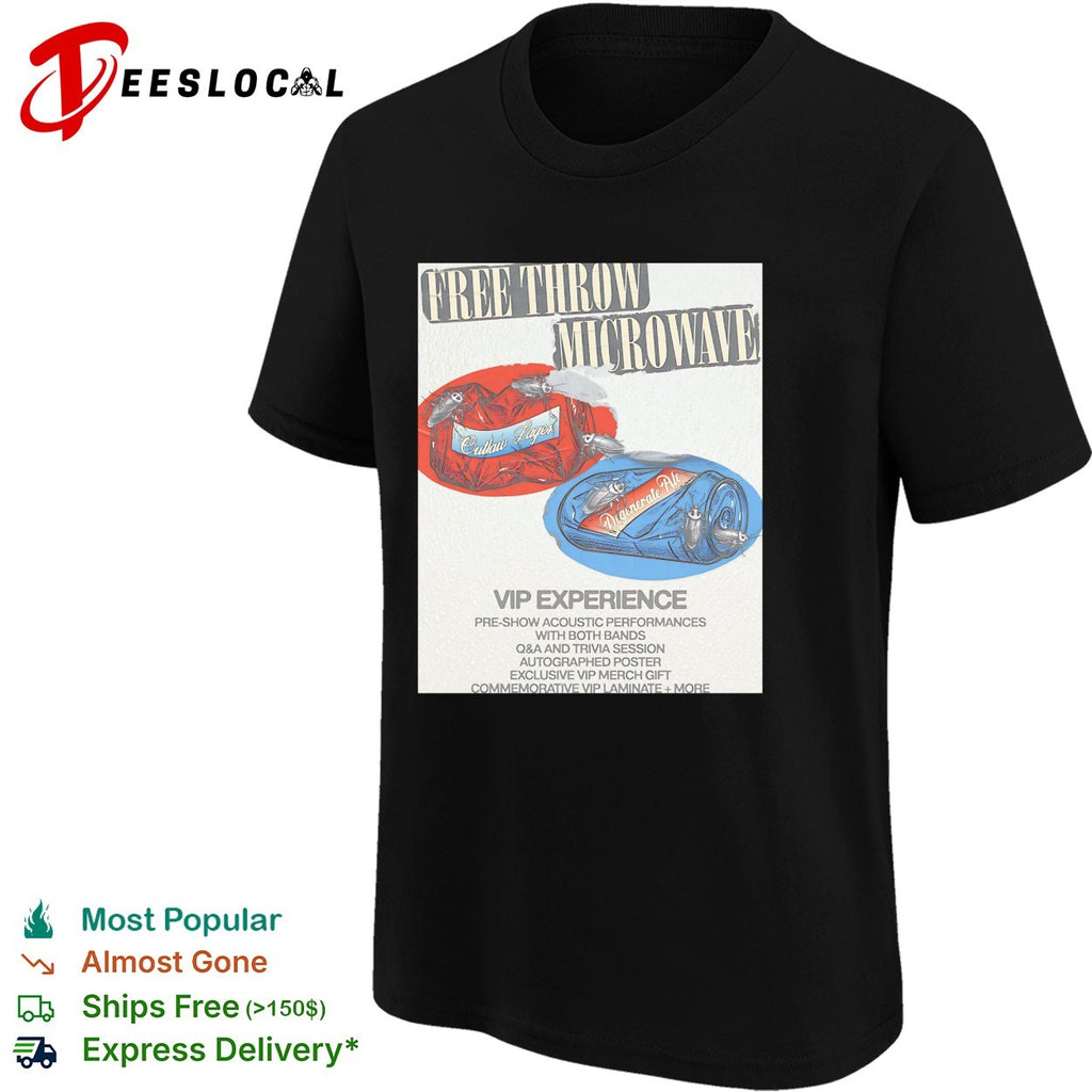 Free Throw and Microwave VIP experience cockroaches crawling on beer cans tour shirt