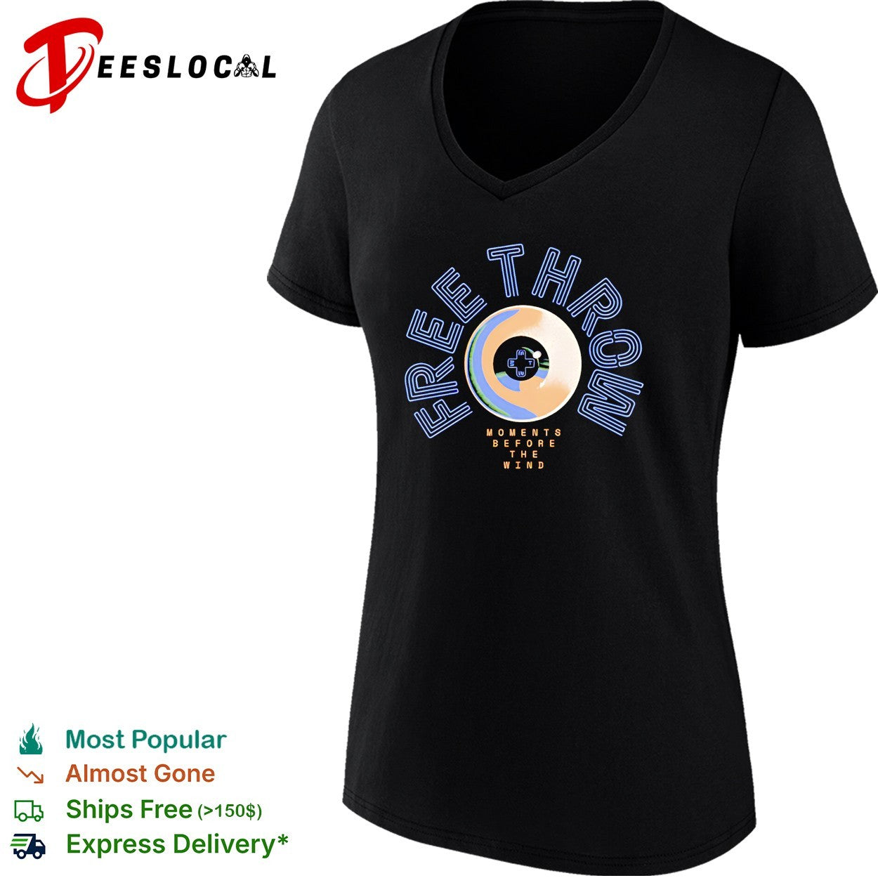 Free Throw moments before the wind circular vinyl record and eye emblem shirt