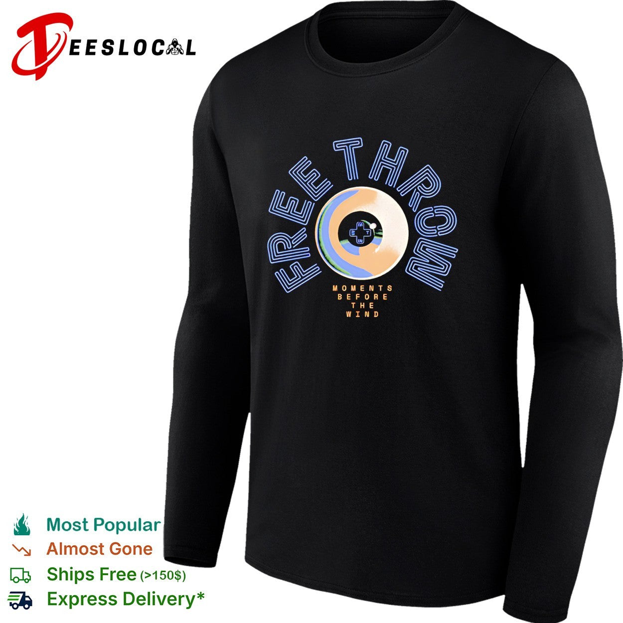 Free Throw moments before the wind circular vinyl record and eye emblem shirt
