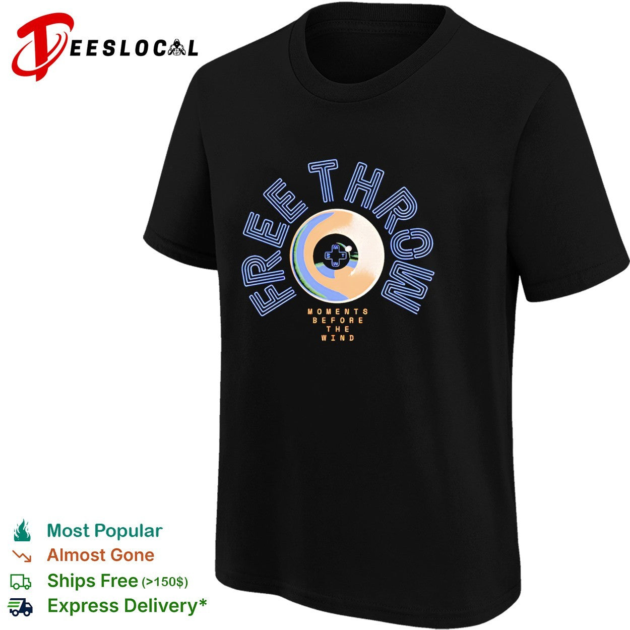 Free Throw moments before the wind circular vinyl record and eye emblem shirt