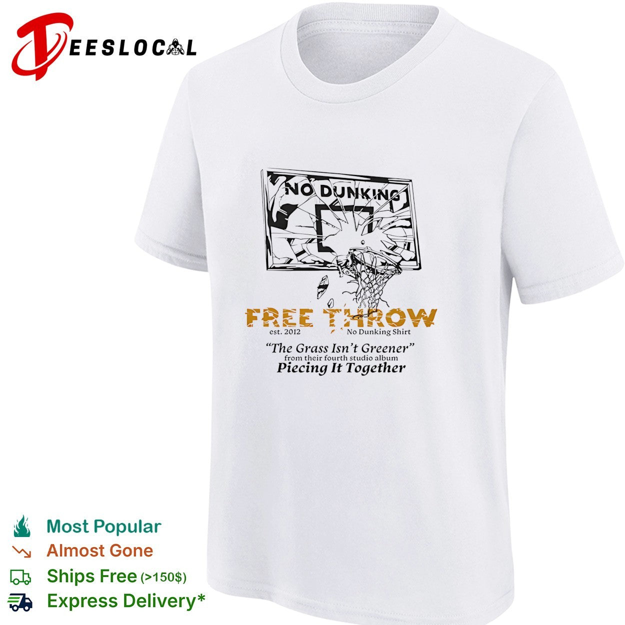 Free Throw no dunking shattered basketball backboard the grass isn’t greener shirt