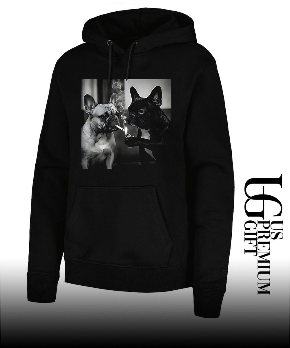 Frenchie Buddies French Bulldog smoking cigarette meme shirt