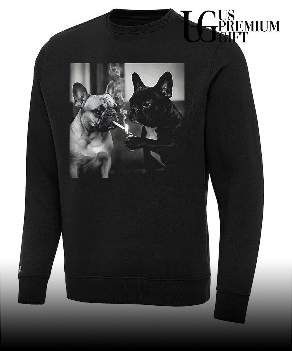Frenchie Buddies French Bulldog smoking cigarette meme shirt