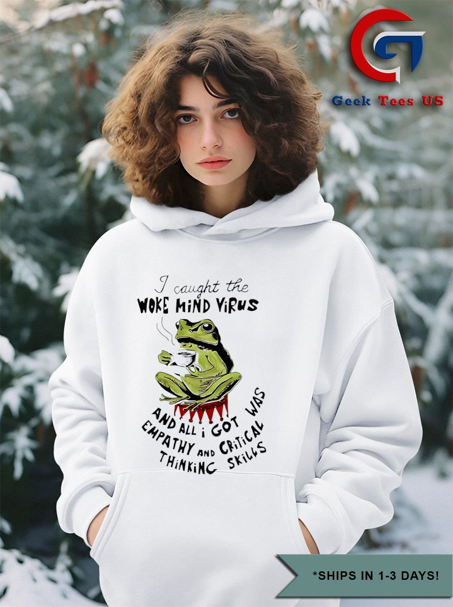 Frog I caught the woke mind virus shirt