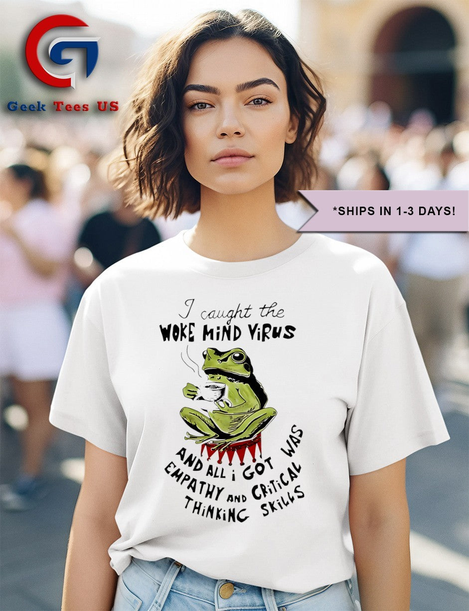 Frog I caught the woke mind virus shirt