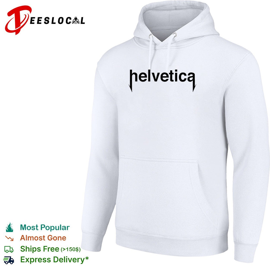 Funny metal Helvetica font shirt