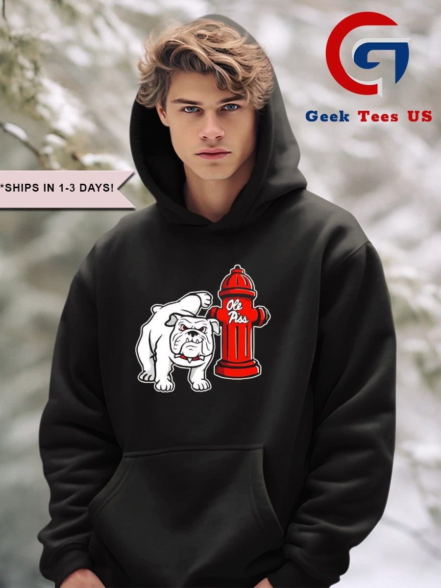 GA Hydrant Flushed Ole piss right down The Drain Bulldogs vs Ole Miss shirt