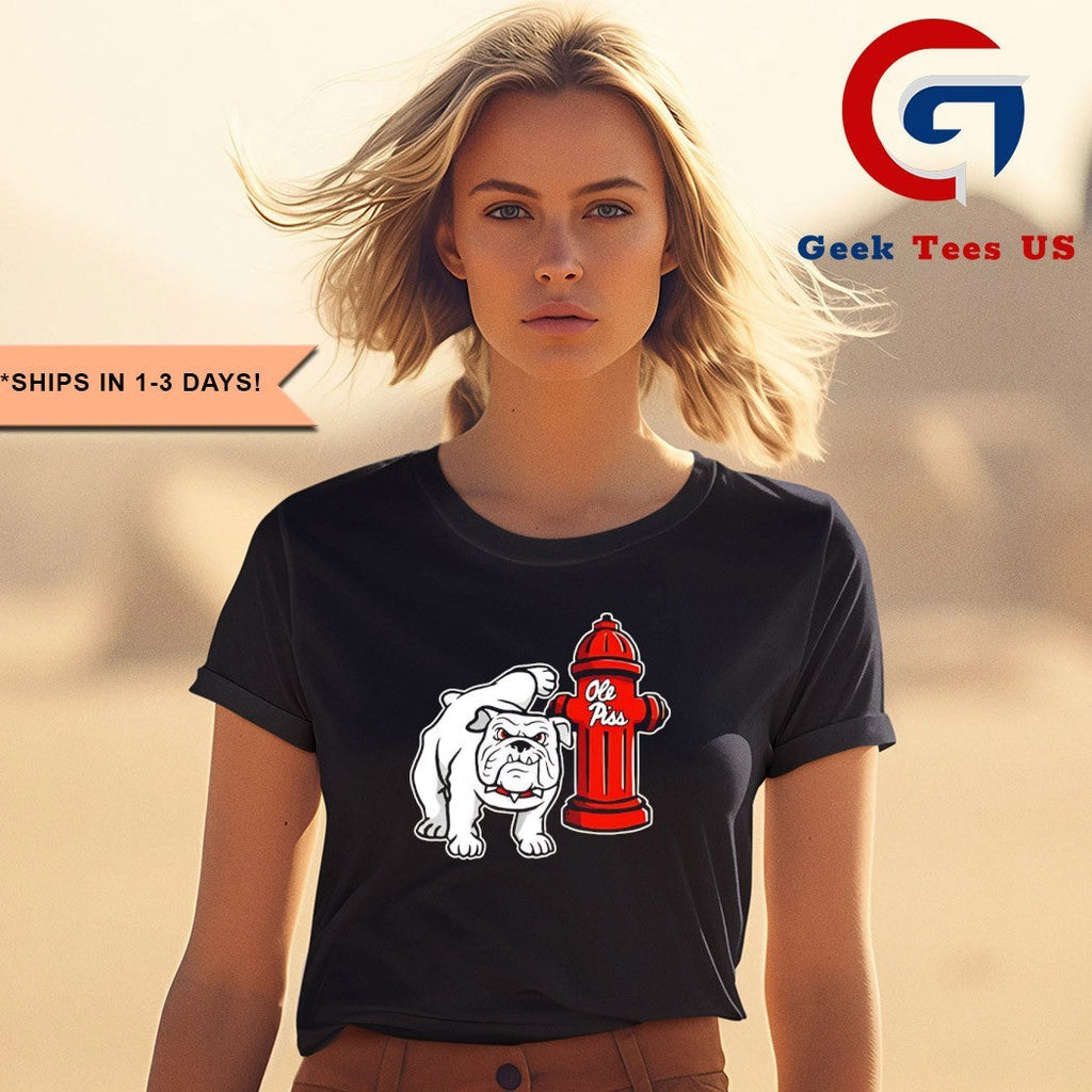 GA Hydrant Flushed Ole piss right down The Drain Bulldogs vs Ole Miss shirt