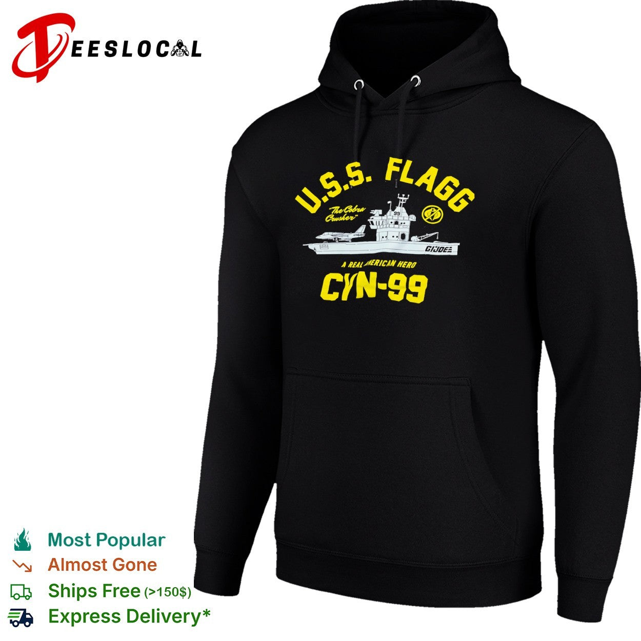GI Joe USS Flagg The Cobra Crusher A Real American Hero CYN-99 shirt