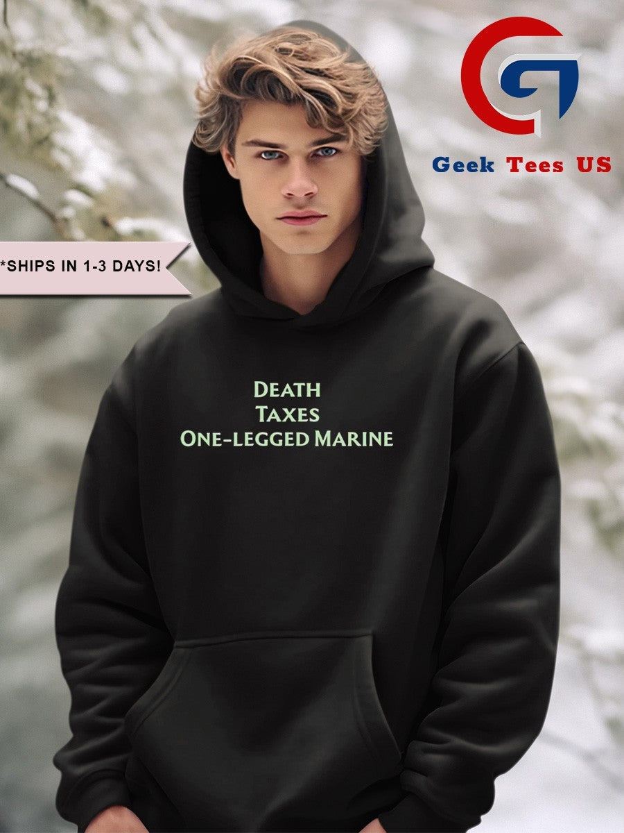 Gabby Death Taxes One Legged Marine T-shirt