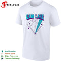 Gabi Lane pitching on baseball diamond with lightning bolt trail to home plate shirt