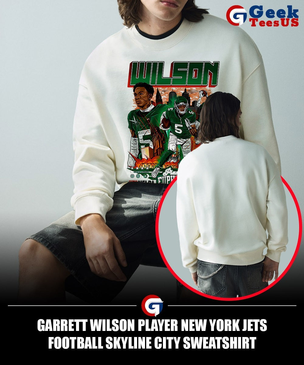 Garrett Wilson player New York Jets football Skyline City shirt