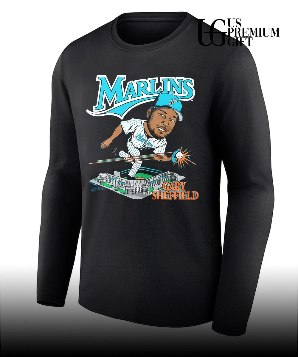 Gary Sheffield Miami Marlins baseball Florida Gary Sheffield caricature signature shirt