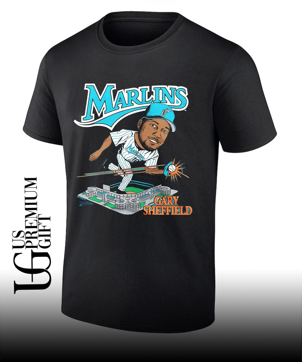 Gary Sheffield Miami Marlins baseball Florida Gary Sheffield caricature signature shirt