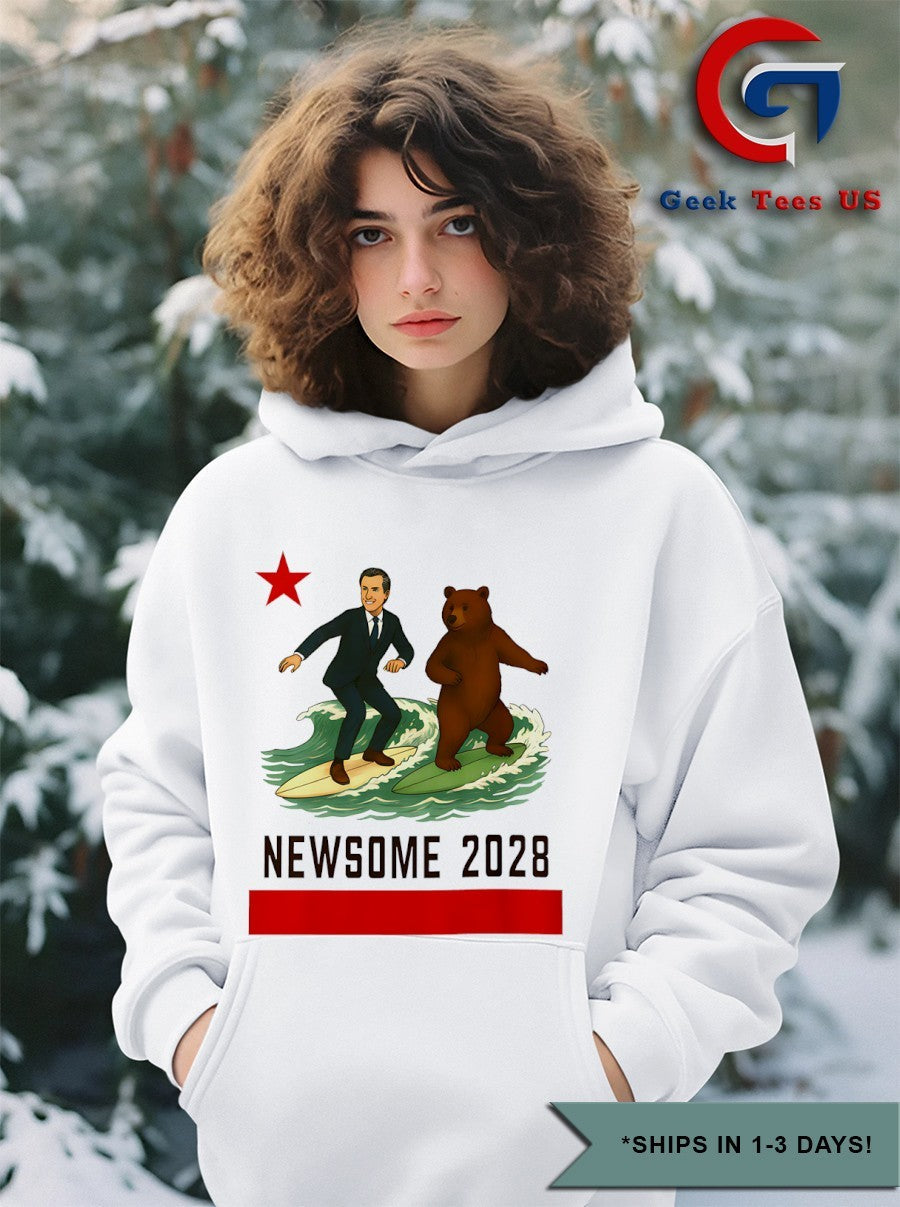 Gavin Newsom 2028 Election Surfing California flag Bear shirt