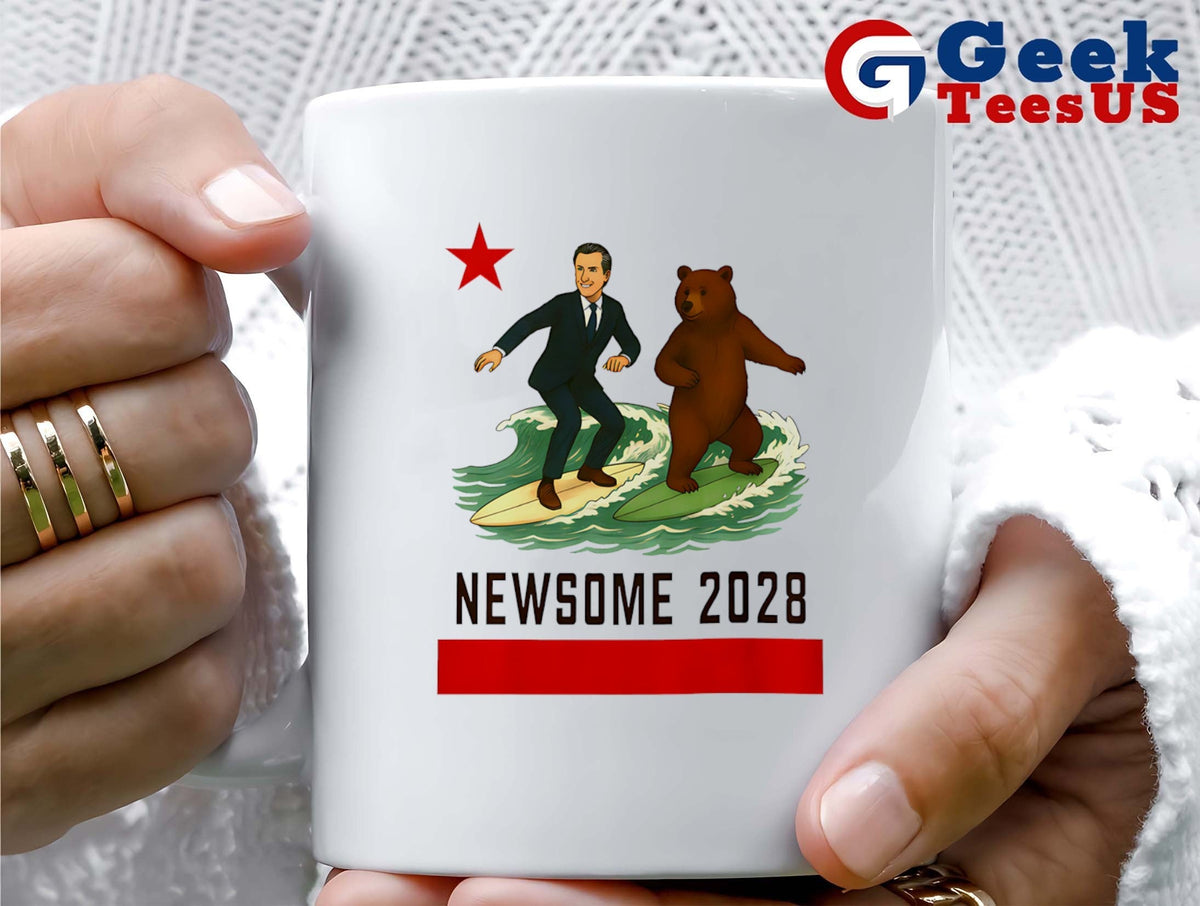 Gavin Newsom 2028 Election Surfing California flag Bear shirt