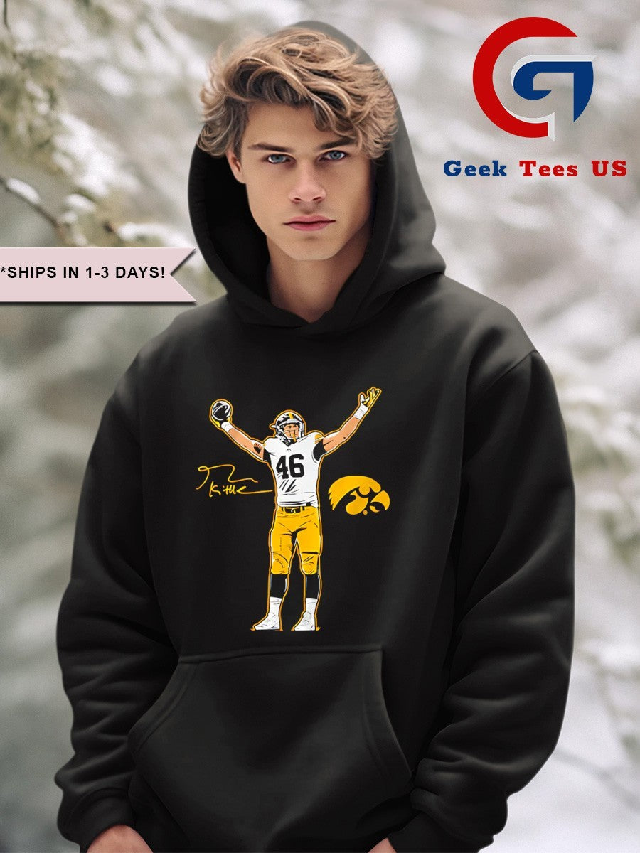 George Kittle Iowa Hawkeyes football Superstar pose signature shirt