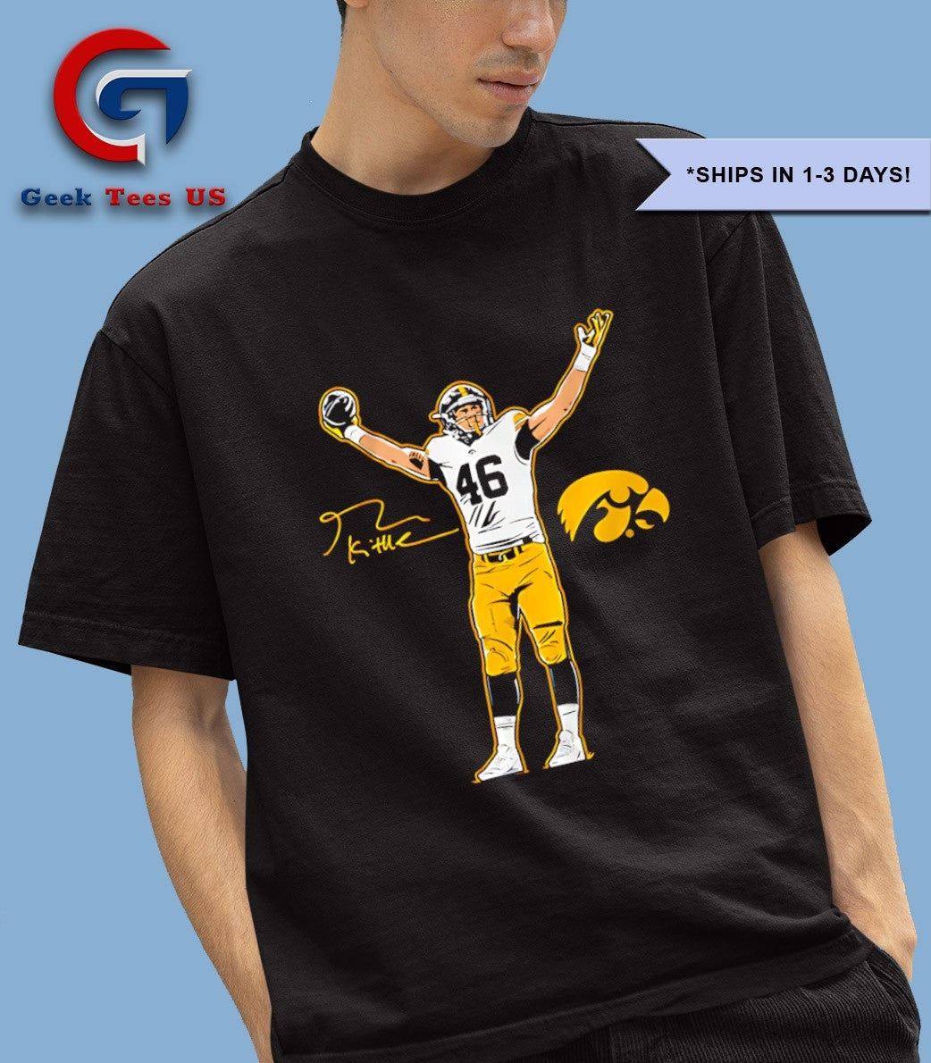 George Kittle Iowa Hawkeyes football Superstar pose signature shirt