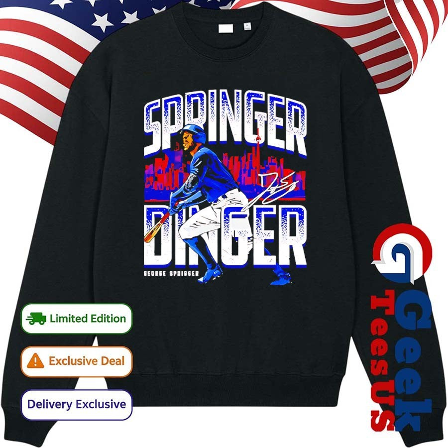 George Springer Toronto Blue Jays MLB Springer Dinger skyline signature shirt
