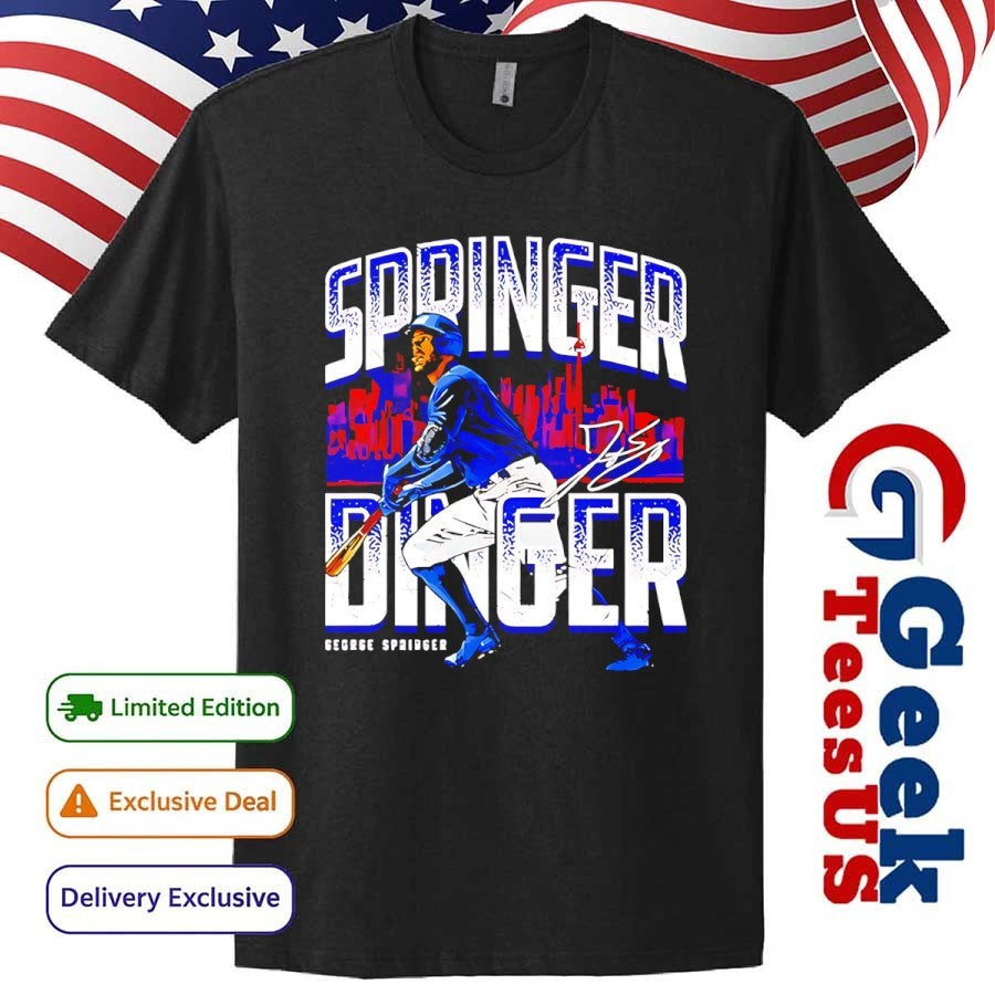 George Springer Toronto Blue Jays MLB Springer Dinger skyline signature shirt