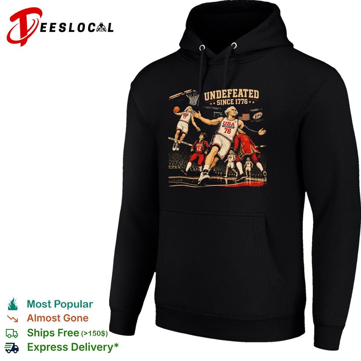 George Washington Undefeated Since 1776 USA Basketball Philadelphia 76 Shirt