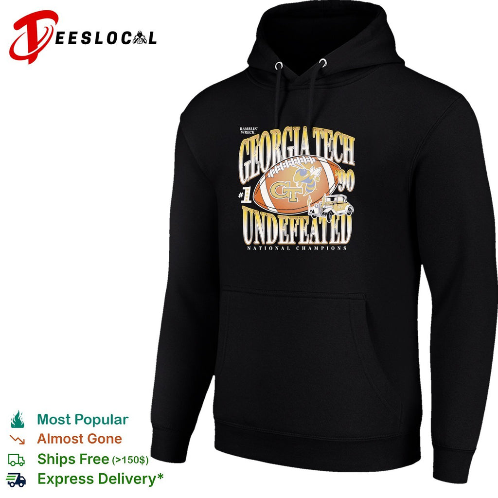 Georgia Tech Yellow Jackets Ramblin’ Wreck 1990 undefeated national champions shirt