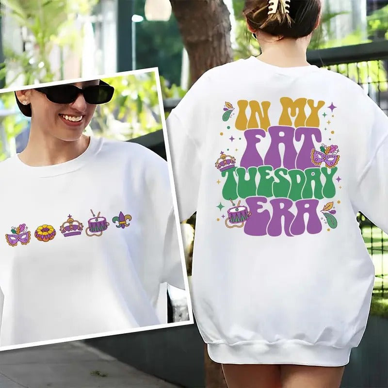 Get Festive with My Fat Tuesday Era Shirt: Mardi Gras Sweatshirt Fleur De Lis Sweater & More! Perfect Mardi Gras 2024 Parade Party Gift