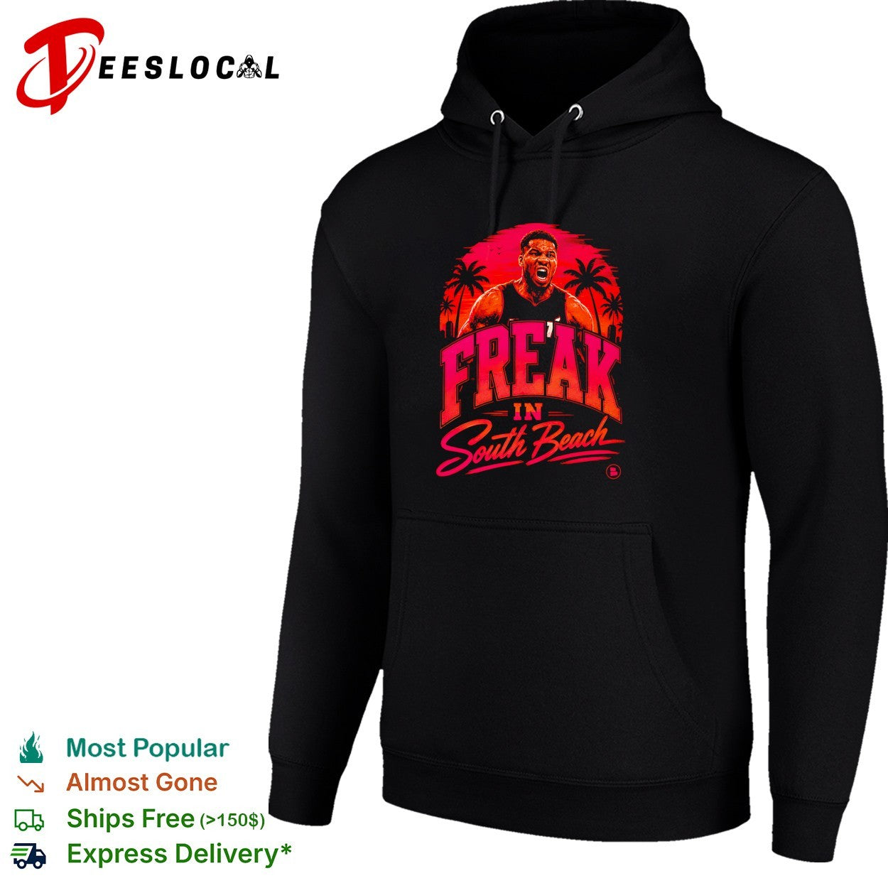 Giannis Antetokounmpo freak in South Beach Miami Heat shirt