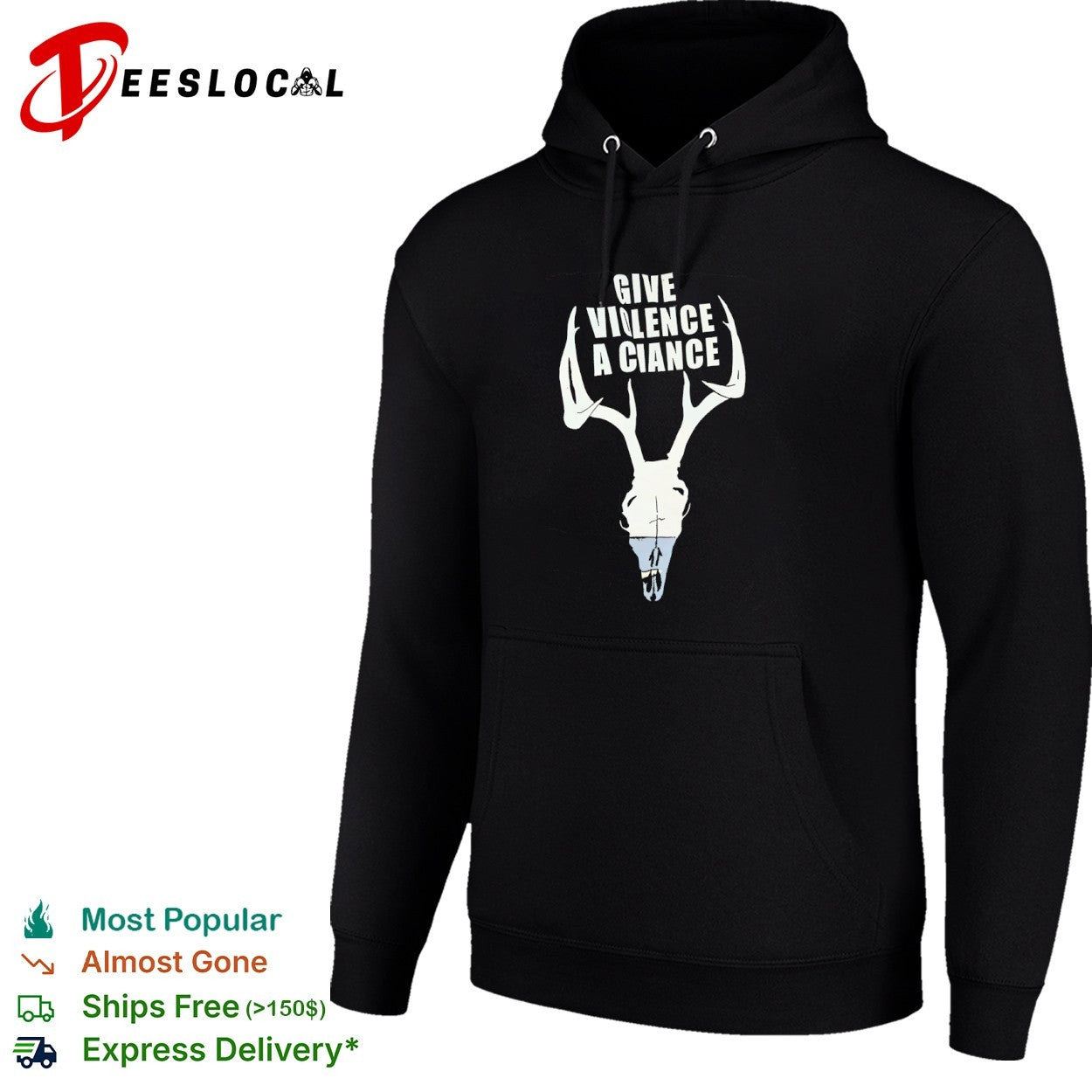 Give violence a chance deer skull hunting archery wildlife shirt