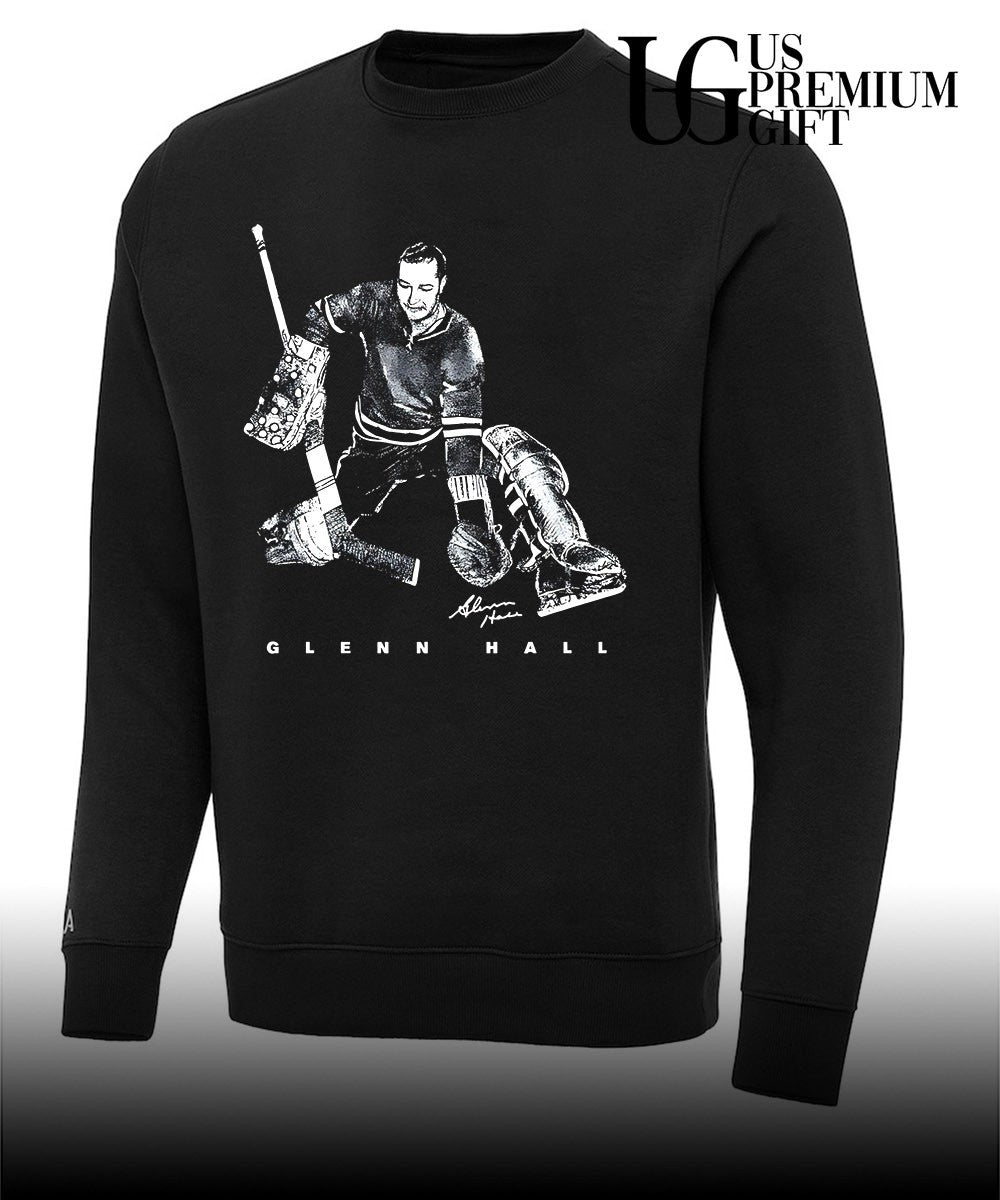 Glenn Hall Chicago Blackhawks hockey bitmap signature shirt