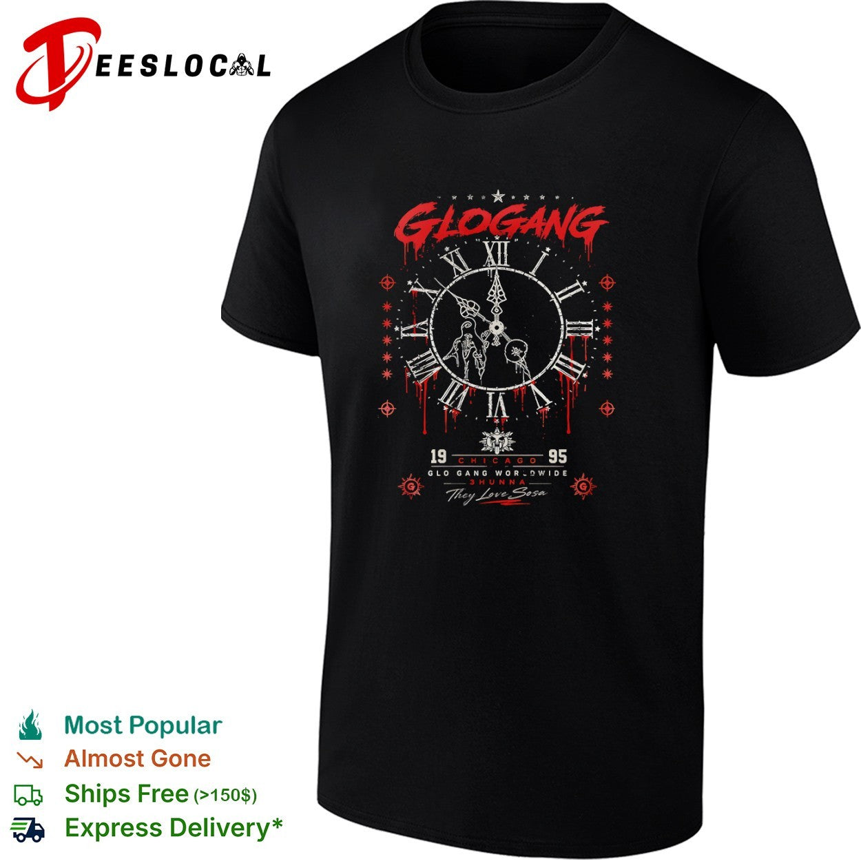 Glo Gang Worldwide 3 Hunna They Love Sosa Chicago 1995 shirt